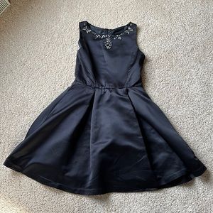 Girls H&M black satin fancy dress